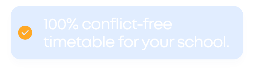 Timetabling for schools Conflict free timetable